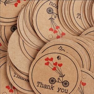 Modern farmhouse Thank You tags bicycle hearts
